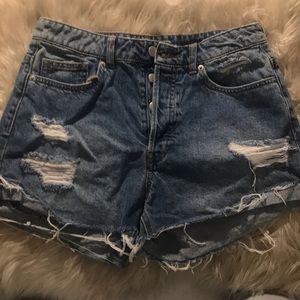 High waisted denim cutoffs